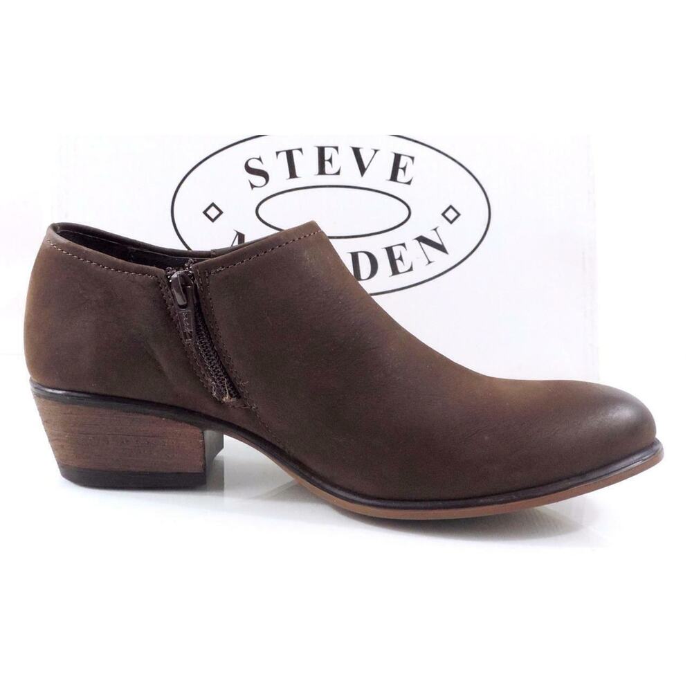 Women's Shoes Steve Madden KATYY KATY Ankle Boots Booties Brown Nubuck Size 9.5 - Picture 2 of 8